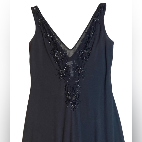 LAUNDRY by Shelli Segal Elegant Black Dress Mesh Beaded Sz 4 Date Wedding Party - Picture 2 of 5